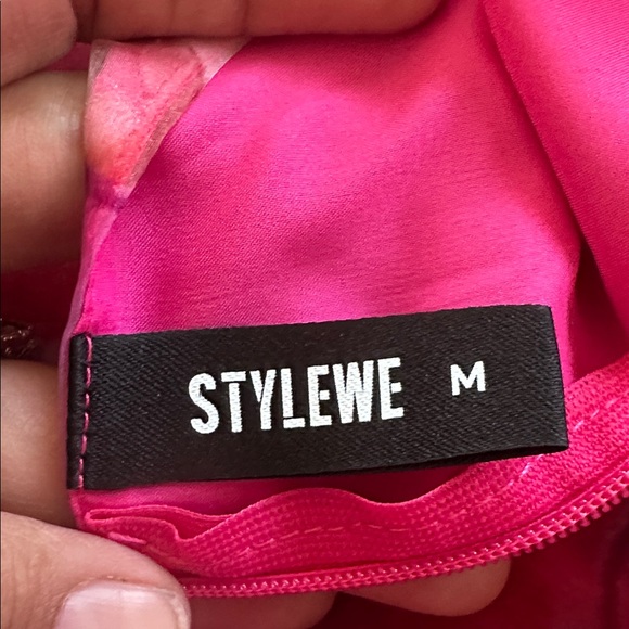 STYLEWE  Sheer Sleeve Pink Floral Dress - Picture 4 of 10